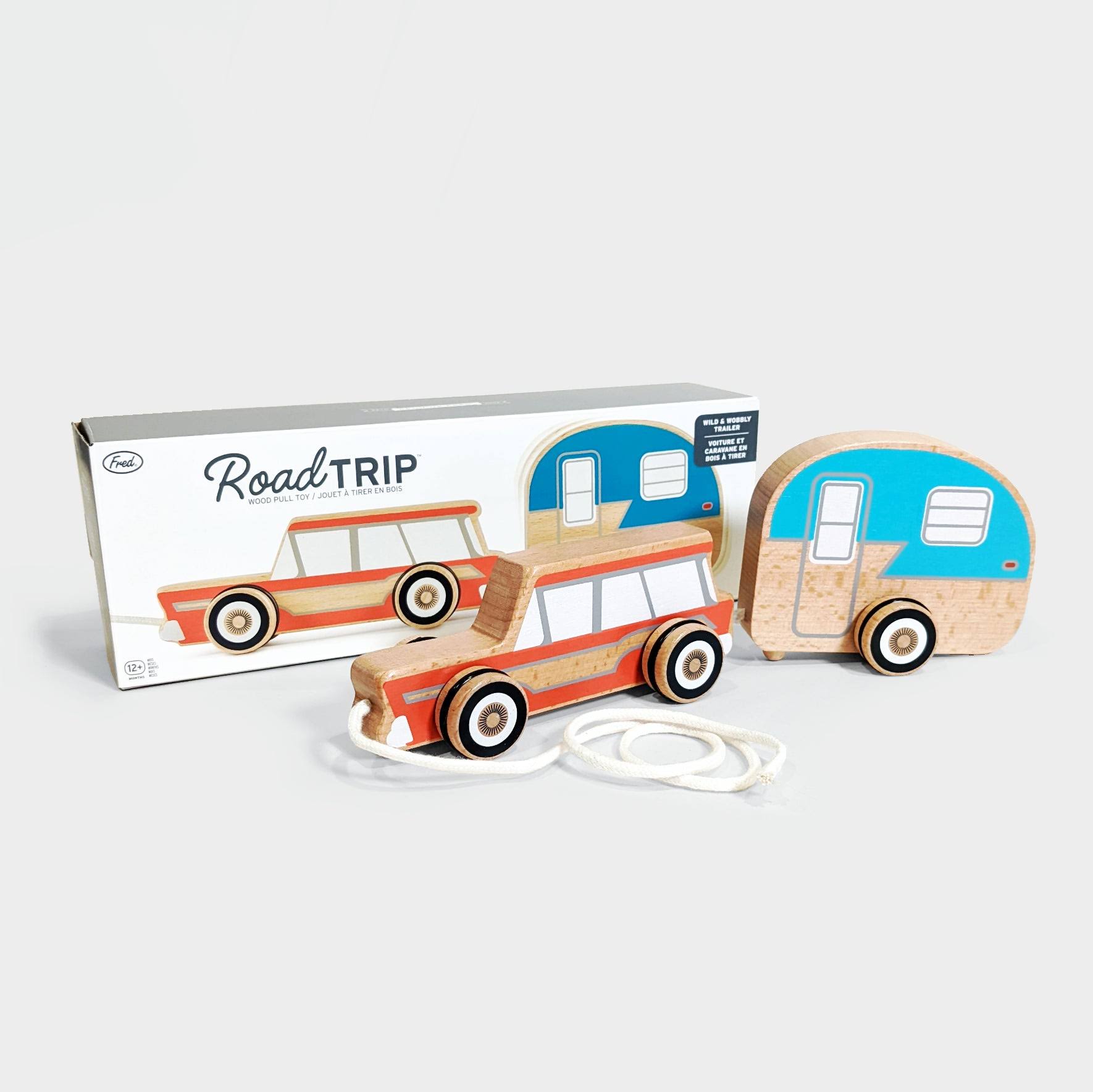 Fred Road Trip Wood Pull Toy - Multi/Colour