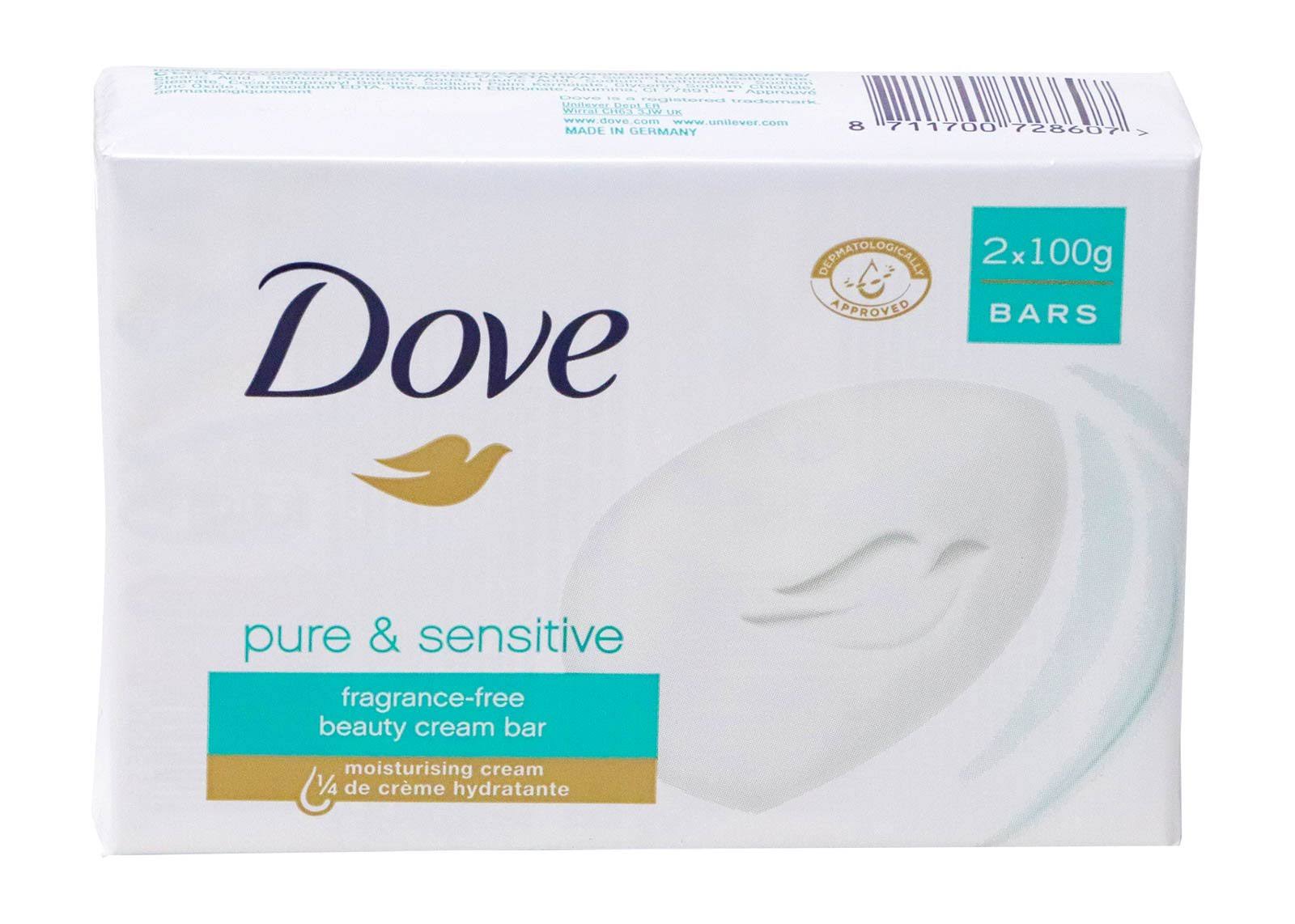 Dove Pure and Sensitive Beauty Cream Bar - 2pk x 100g