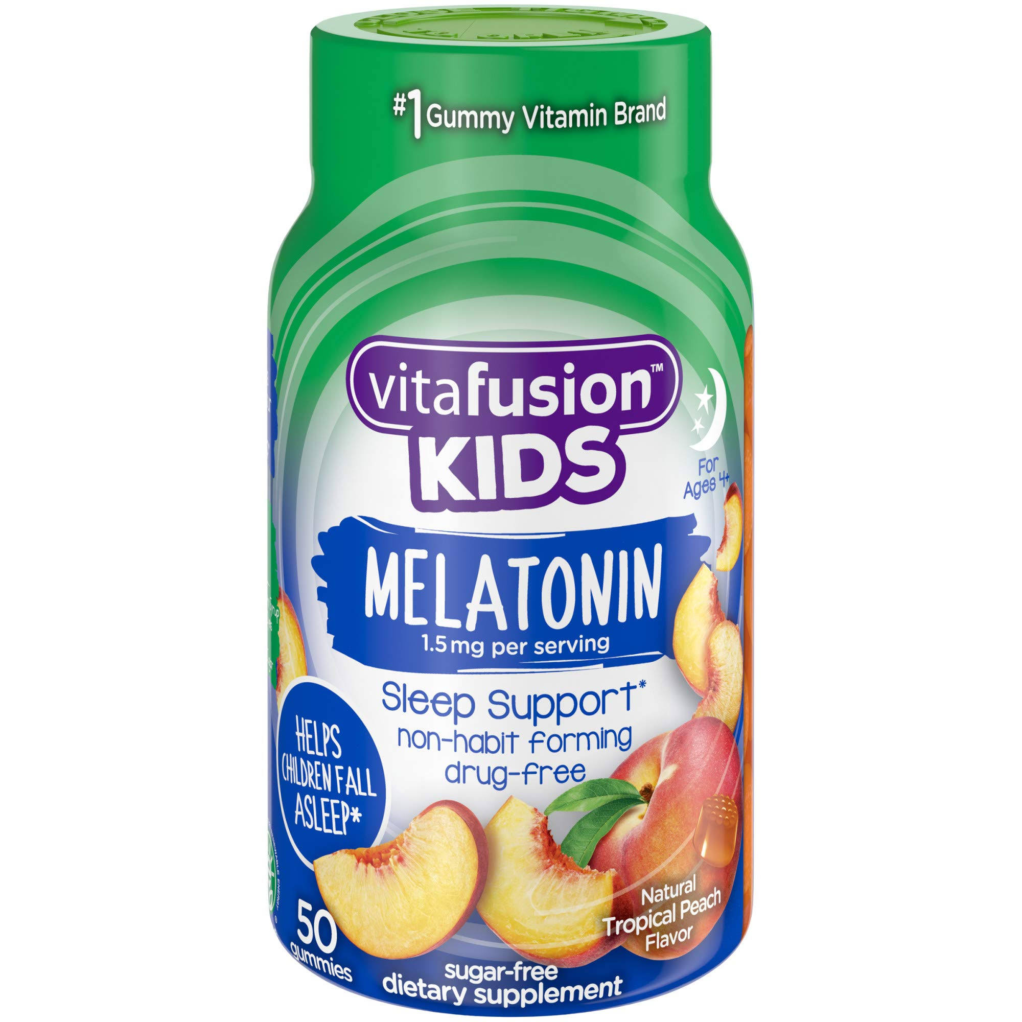 Vitafusion Melatonin, Gummies, Tropical Peach, Kids - 50 gummies
