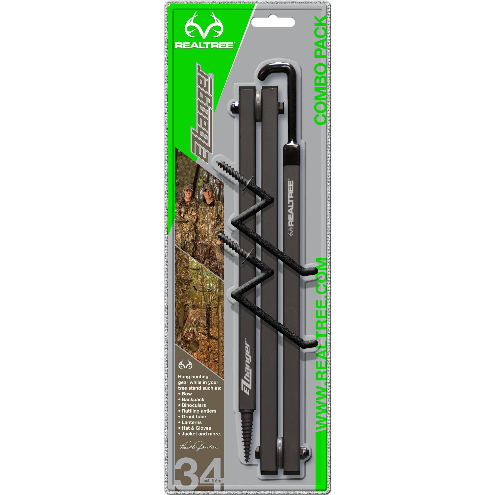 Realtree EZ Hanger 3 Arm Hunting Combo Bow Gun Treestand Gear Holder - 34"