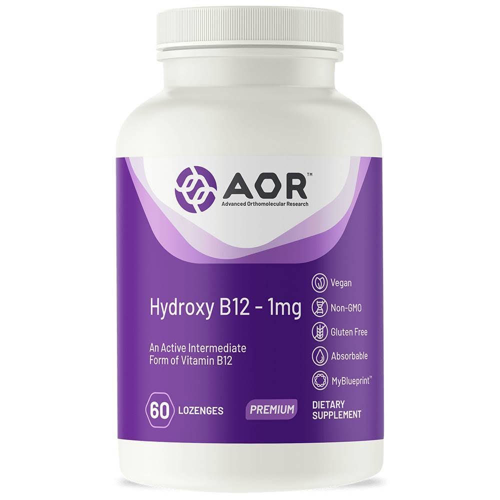 Advanced Orthomolecular Research AOR Hydroxy B12 Dietary Supplement - 60 Lozenges, Classic Series