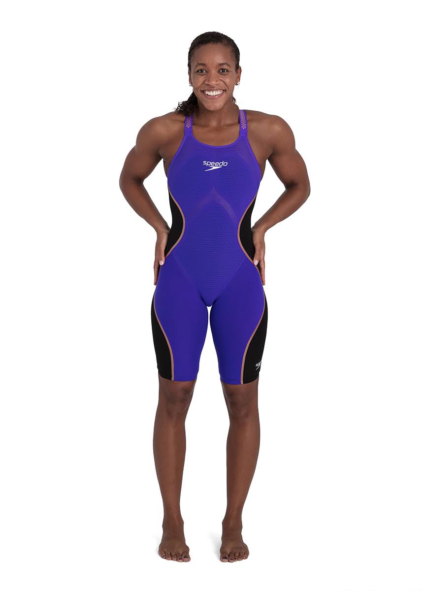 Speedo Women's Fastskin LZR Pure Valor Open Back Kneeskin Tech Suit Swimsuit - Black | Nylon/Lycra - Swimoutlet.com