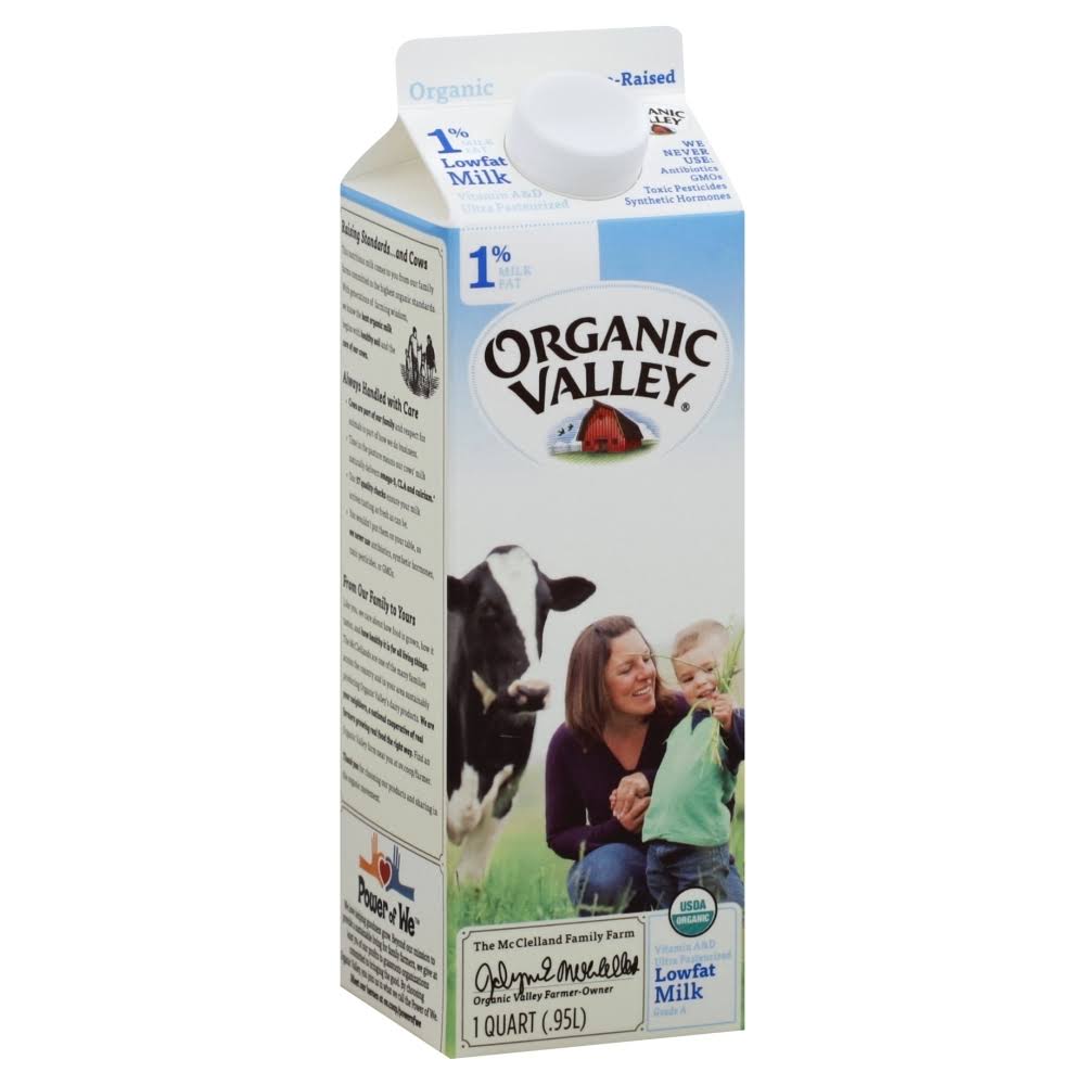 Organic Valley Farms Milk - 32 fl oz carton