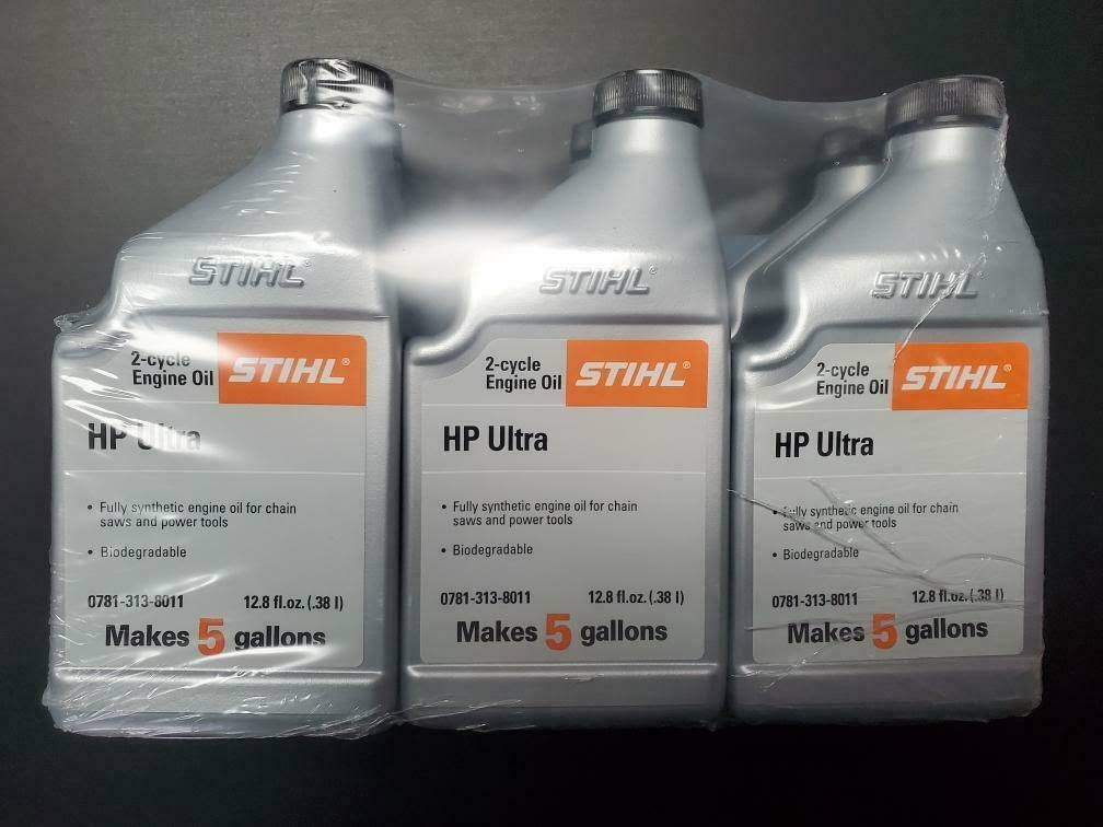 6 Pk Stihl 12.8oz HP Ultra Synthetic 50:1 2-Cycle Engine Oil 5 Gal Mix