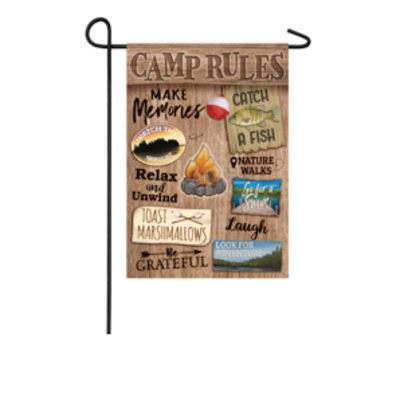 Evergreen Enterprises, Inc. Camp Rules 2-Sided Polyester 18 x 13 in. Garden Flag Extra Small