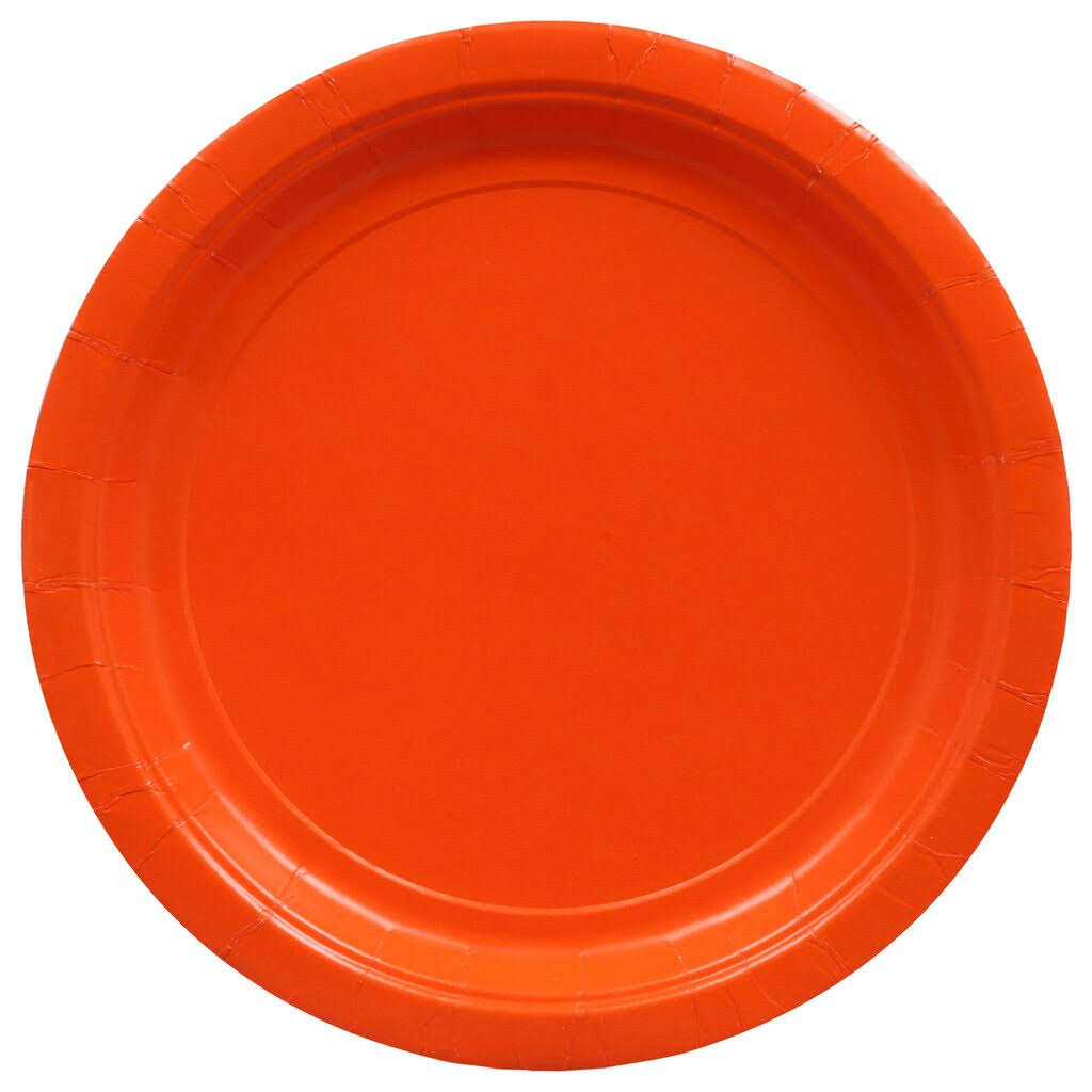 9" Orange Round Paper Plates