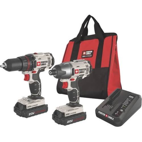 Porter-Cable PCCK604L2 20V Max Cordless Lithium-Ion Drill Driver and Impact Drill Kit