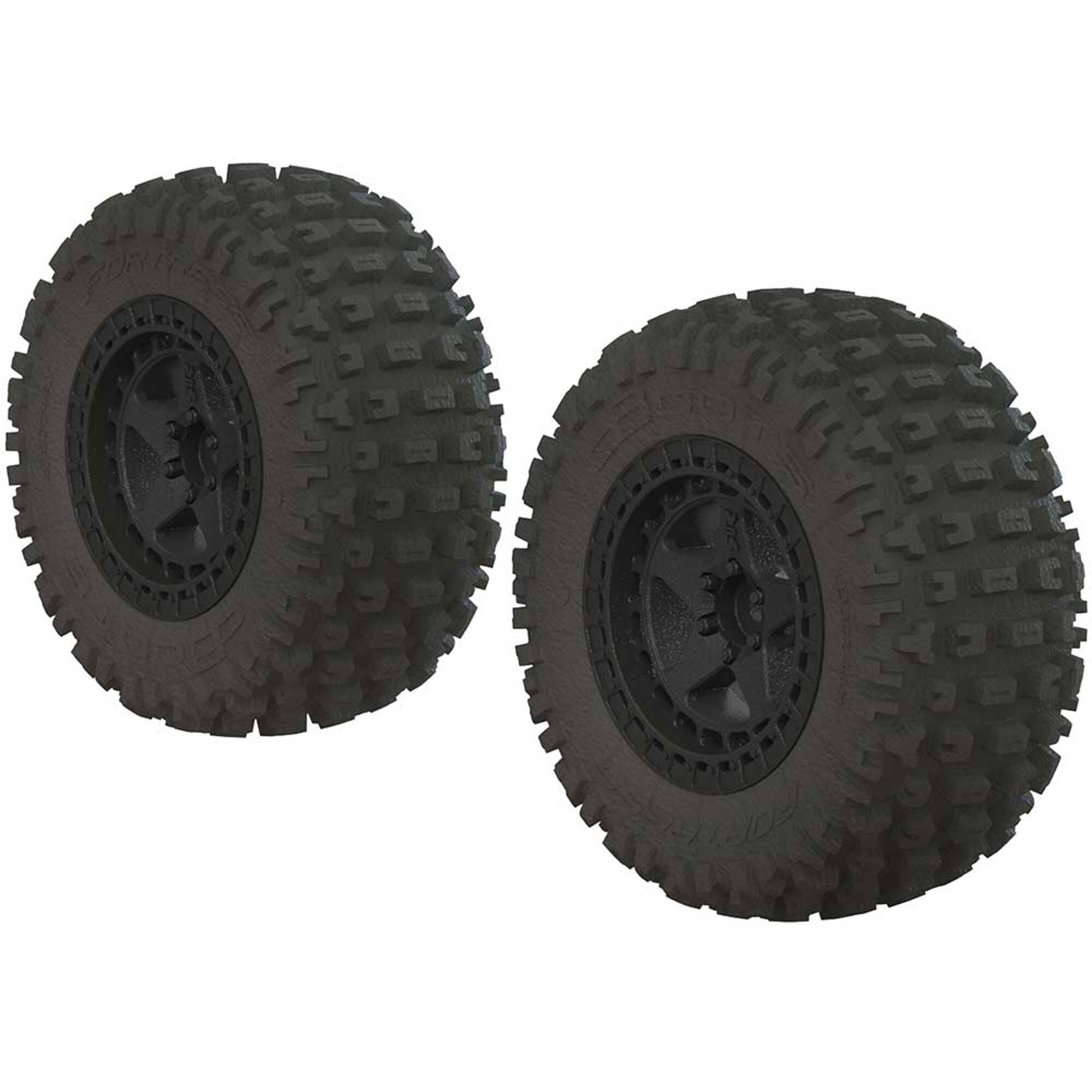 ARRMA Booots Fortress SC Tire Set - Glued, Black, 2ct