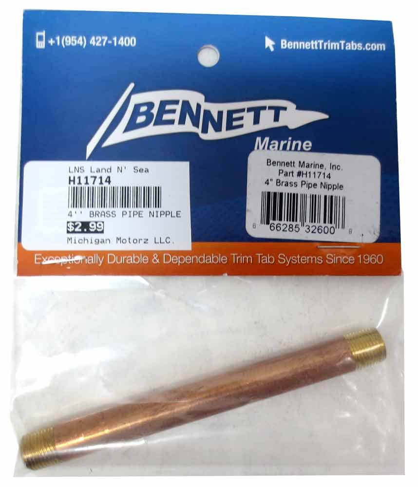 Bennett Brass Pipe Nipple - 4" H11714