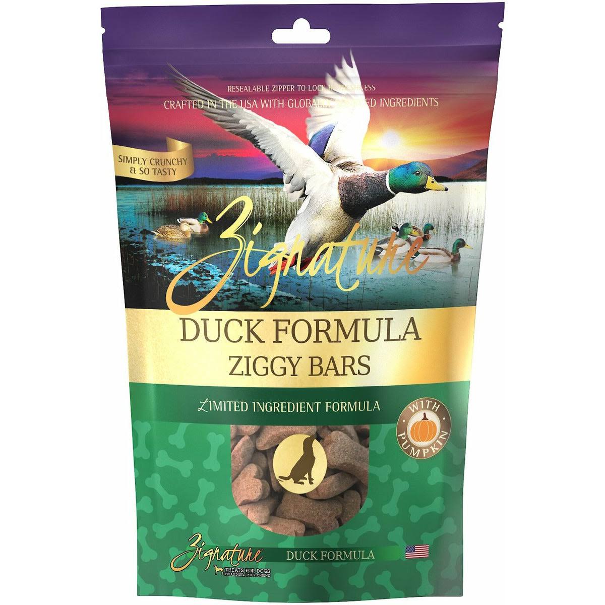 Zignature Duck Formula Ziggy Bars Dog Treats - 12 oz
