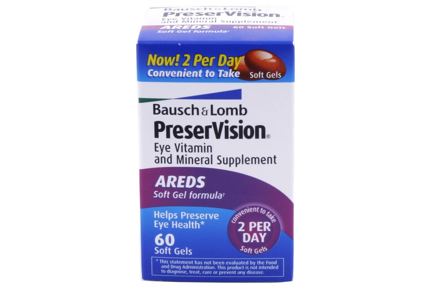 Bausch + Lomb PreserVision Eye Vitamin & Mineral Supplement - x60