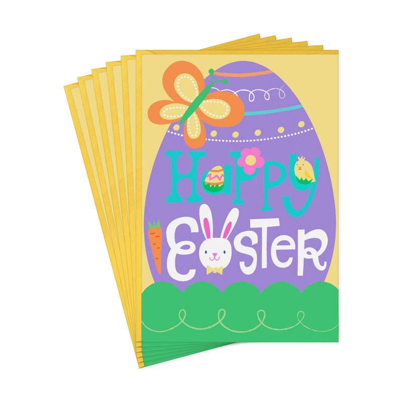 Easter Egg with Butterfly Kids Easter Cards, Pack of 6