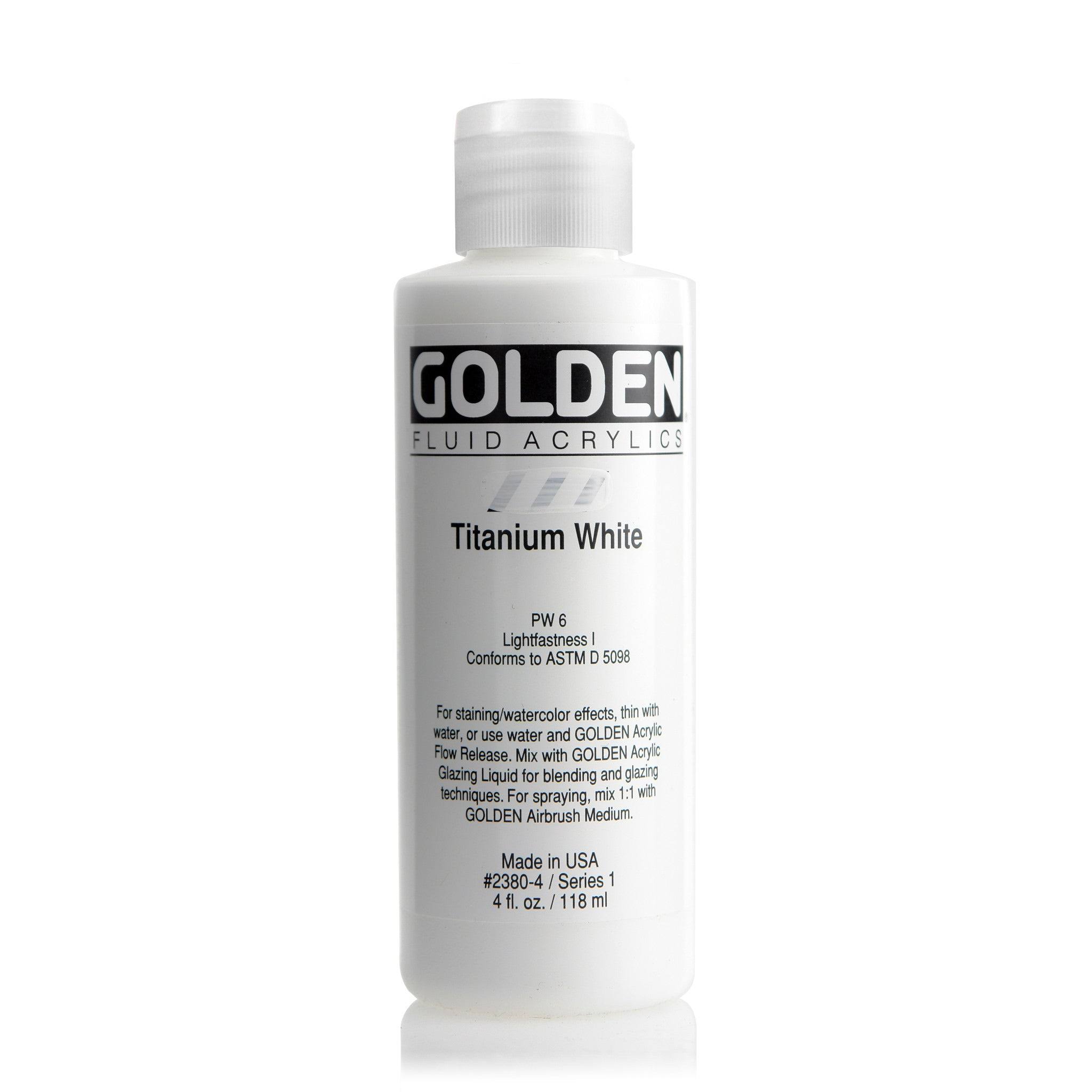Golden Fluid Acrylics Paint Color - Titanium White, 118ml