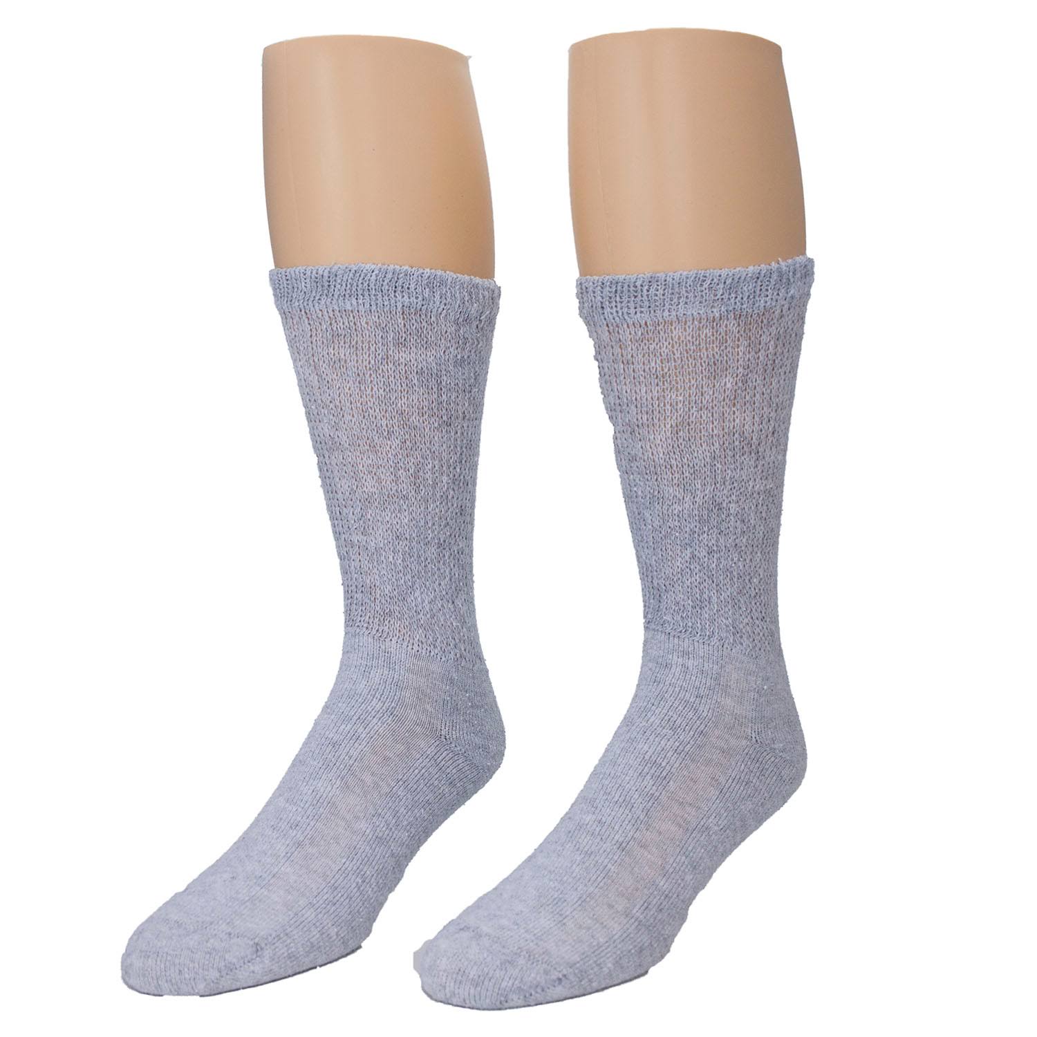 Sole Pleasers Men's Diabetic Socks - White, Size 10-13