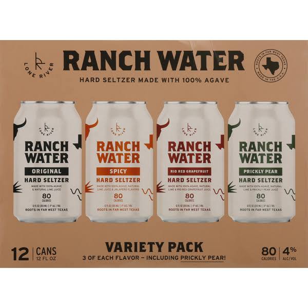 Ranch Water Hard Seltzer, Variety Pack - 12 pack, 12 fl oz cans