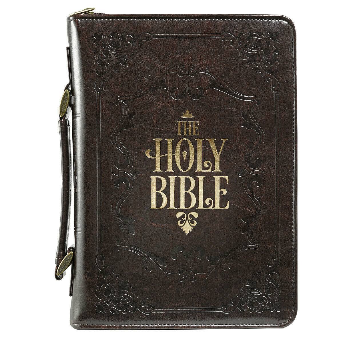 The Holy Bible Book Cover - Brown, Medium