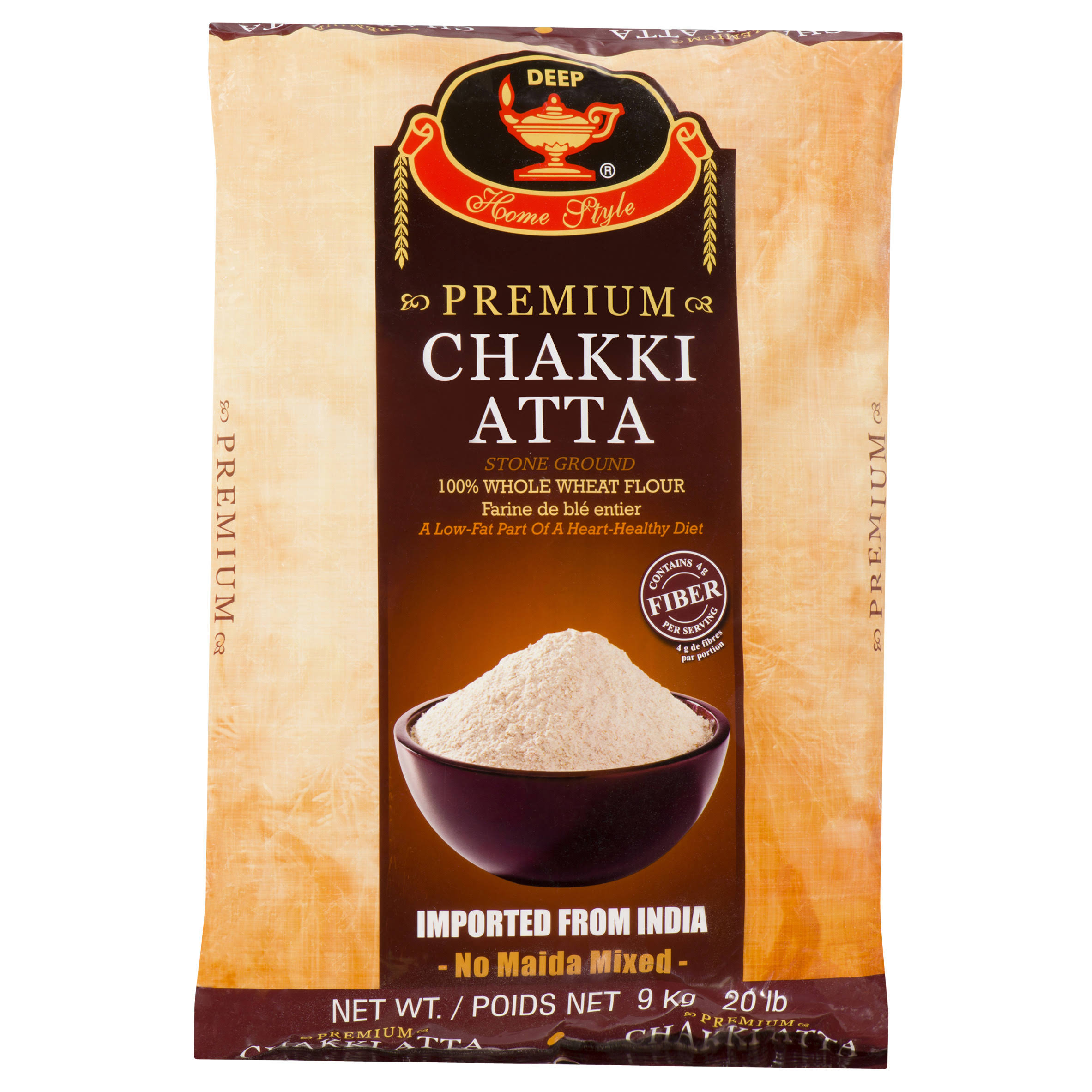 Deep Indian Chapati Flour Chakki Atta - 20 lb