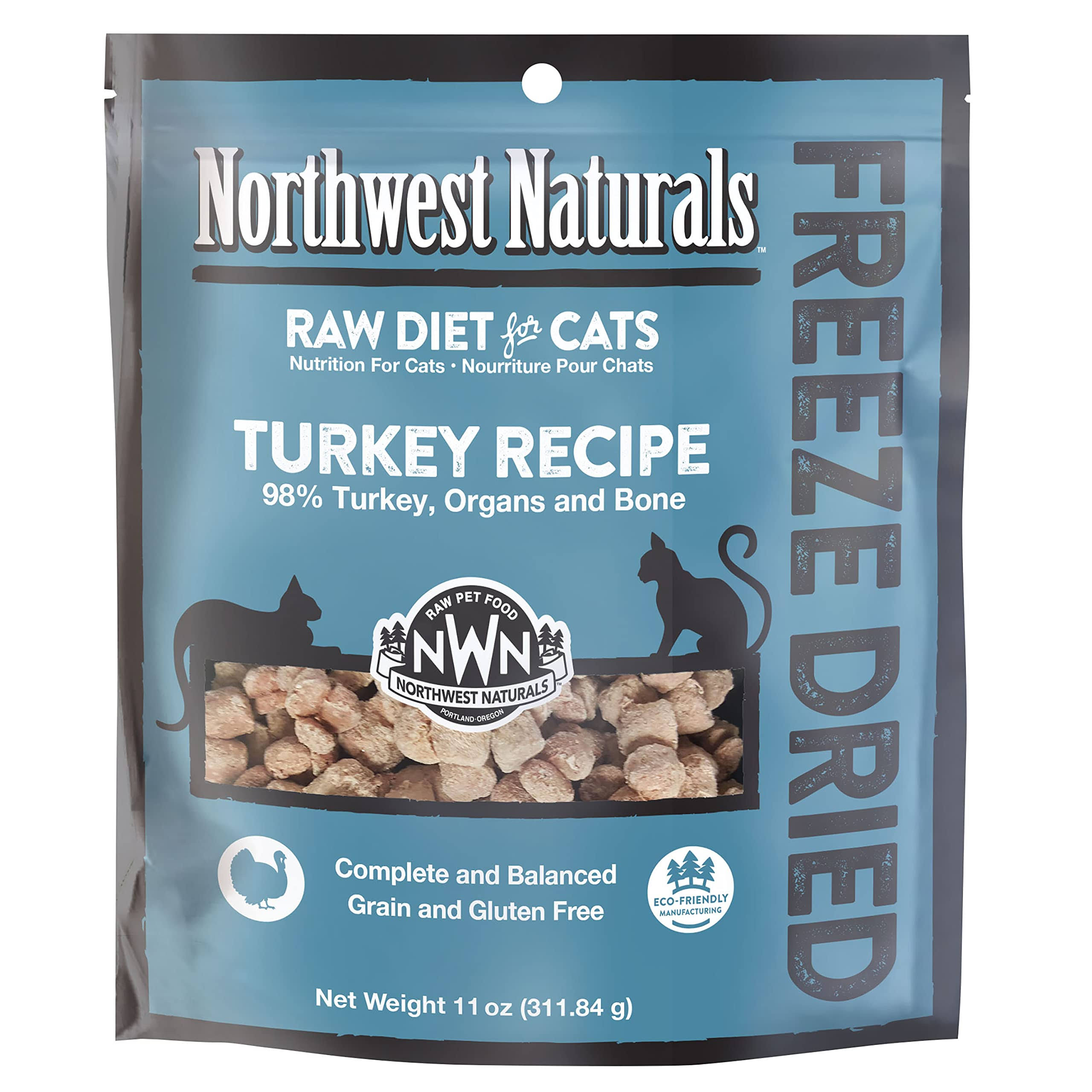 Northwest Naturals Freeze Dried Raw Diet For Cats - Turkey Recipe