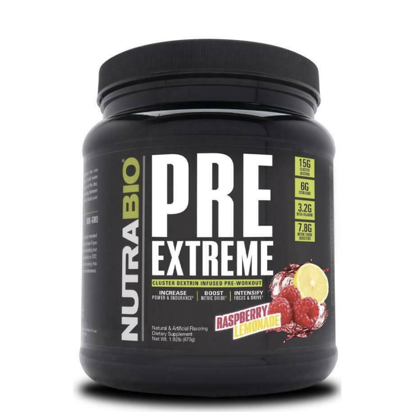NutraBio - Pre Extreme, 20 Servings / Raspberry Lemonade