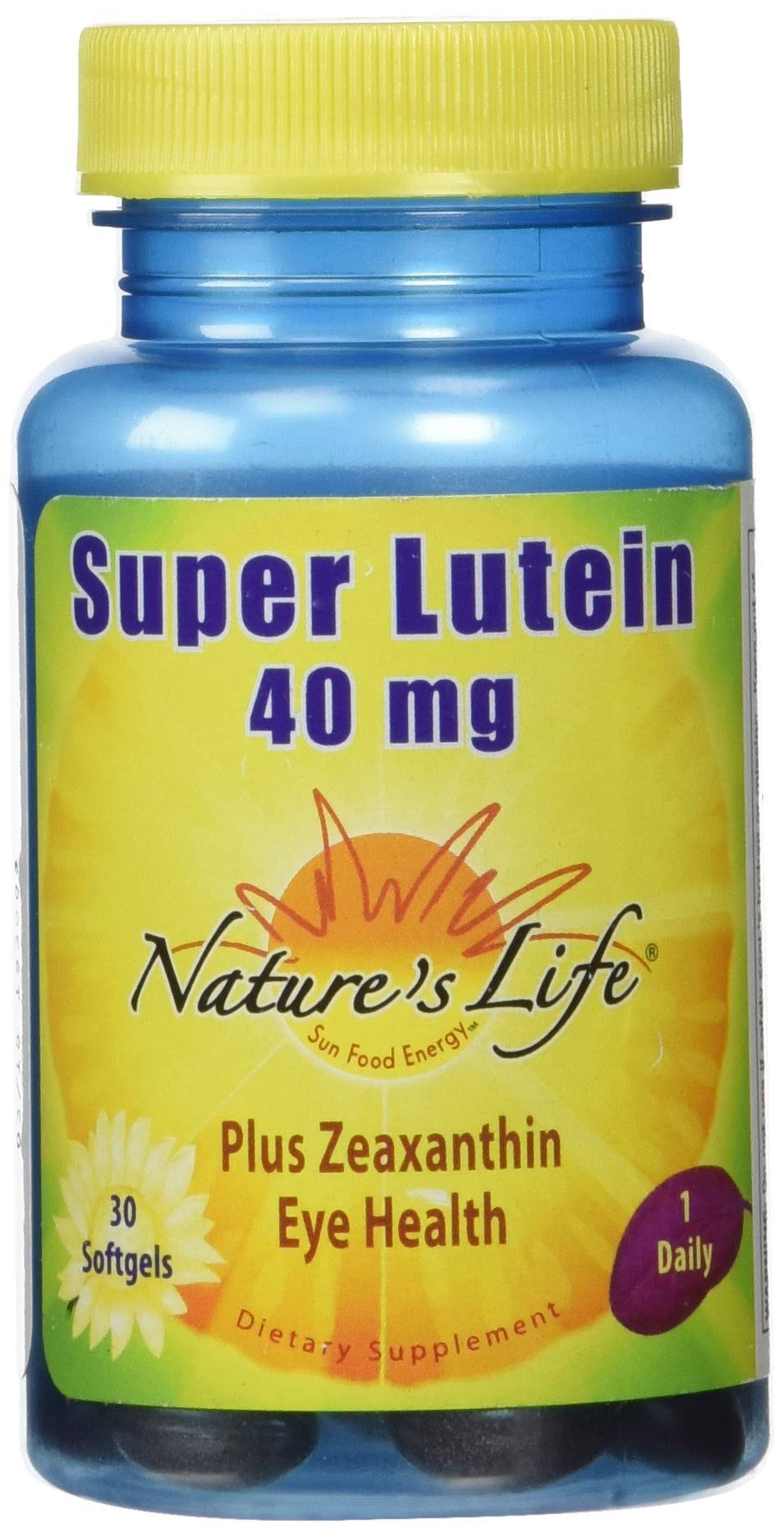 Nature's Life Super Lutein Supplement - 40mg, 30 Softgels