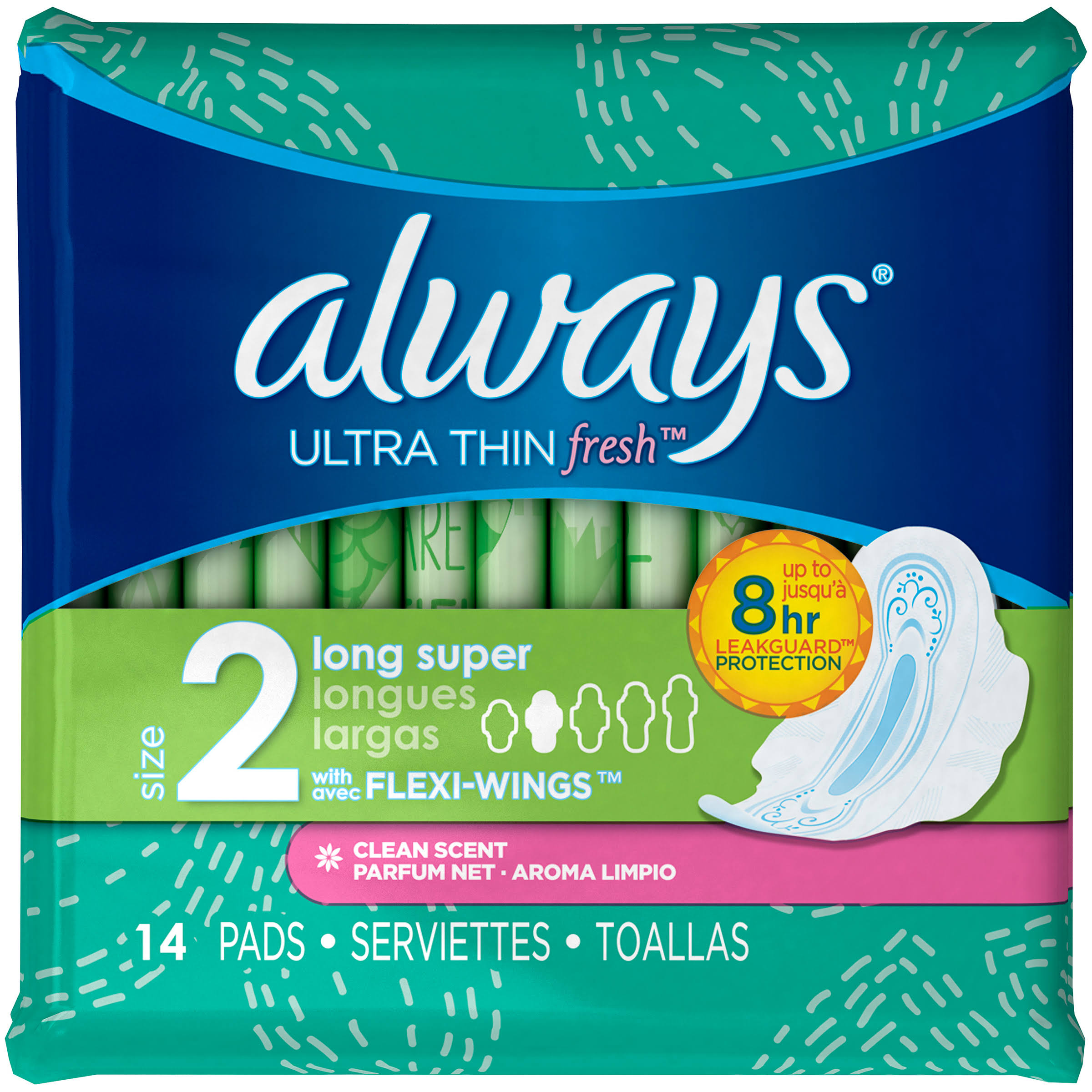 Always Ultra Thin Pads Long/Super with Wings - Scented