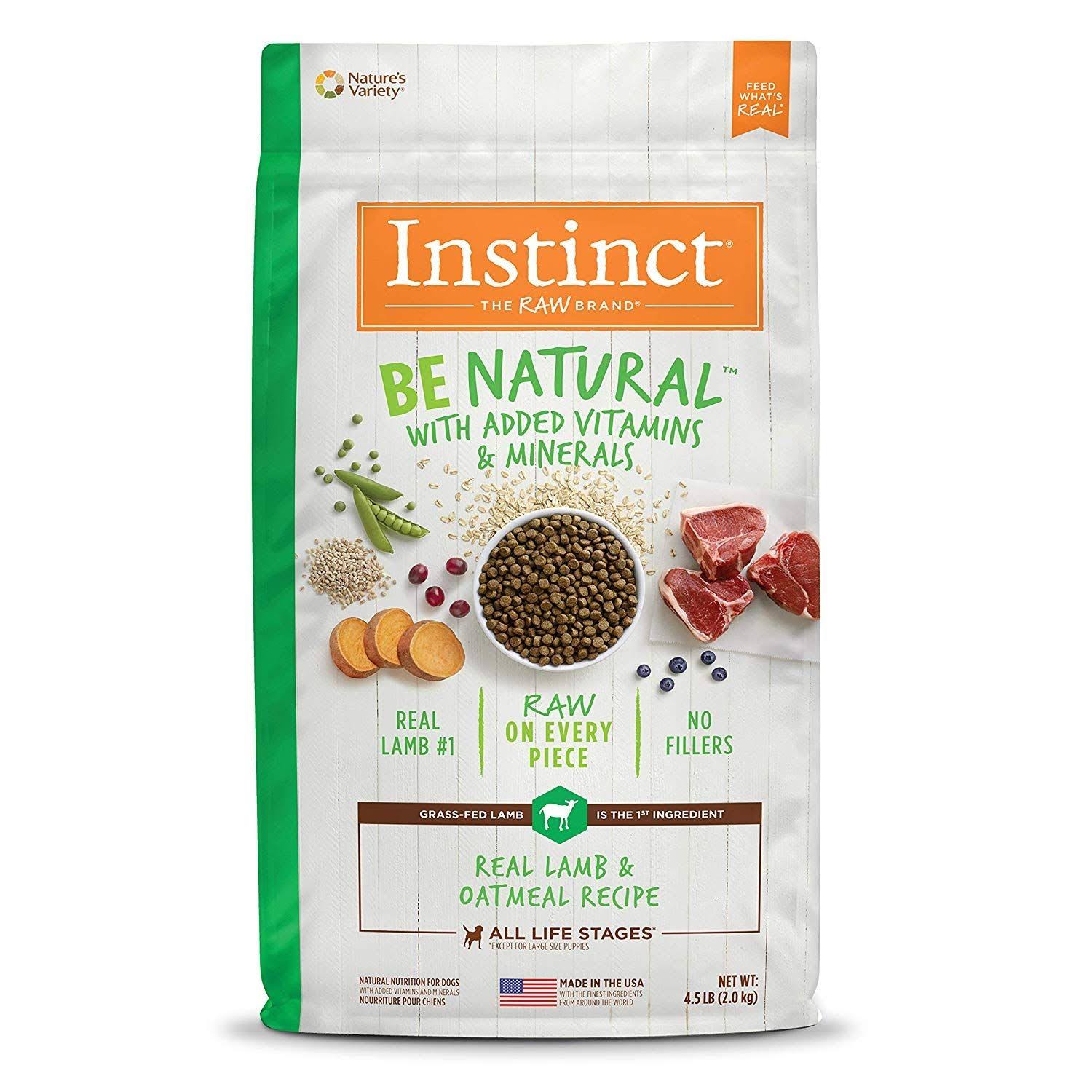 Instinct Be Natural Real Lamb & Oatmeal Recipe Dry Dog Food - 4.5 lb