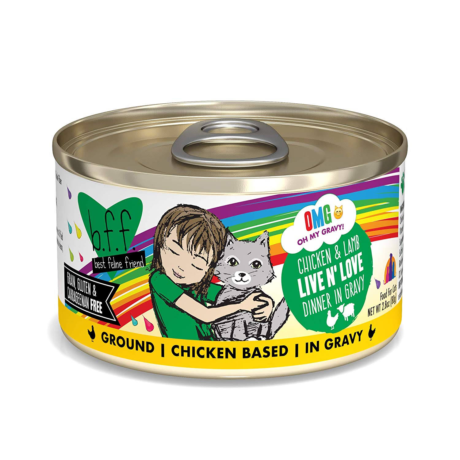 Cat Can - BFF OMG - Live N' Love - Chicken & Lamb Dinner in Gravy - 2.8 oz