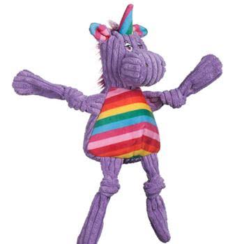 HuggleHounds Rainbow Knottie Dog Toy - Unicorn - Wee