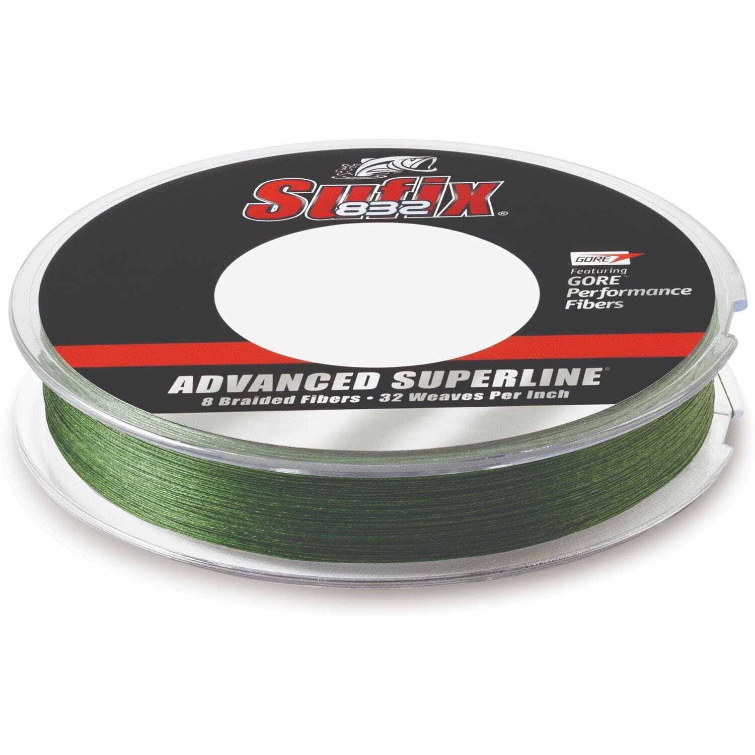 Sufix 832 Advanced Superline Braid -300 Yards Low Vis Green 50 lbs