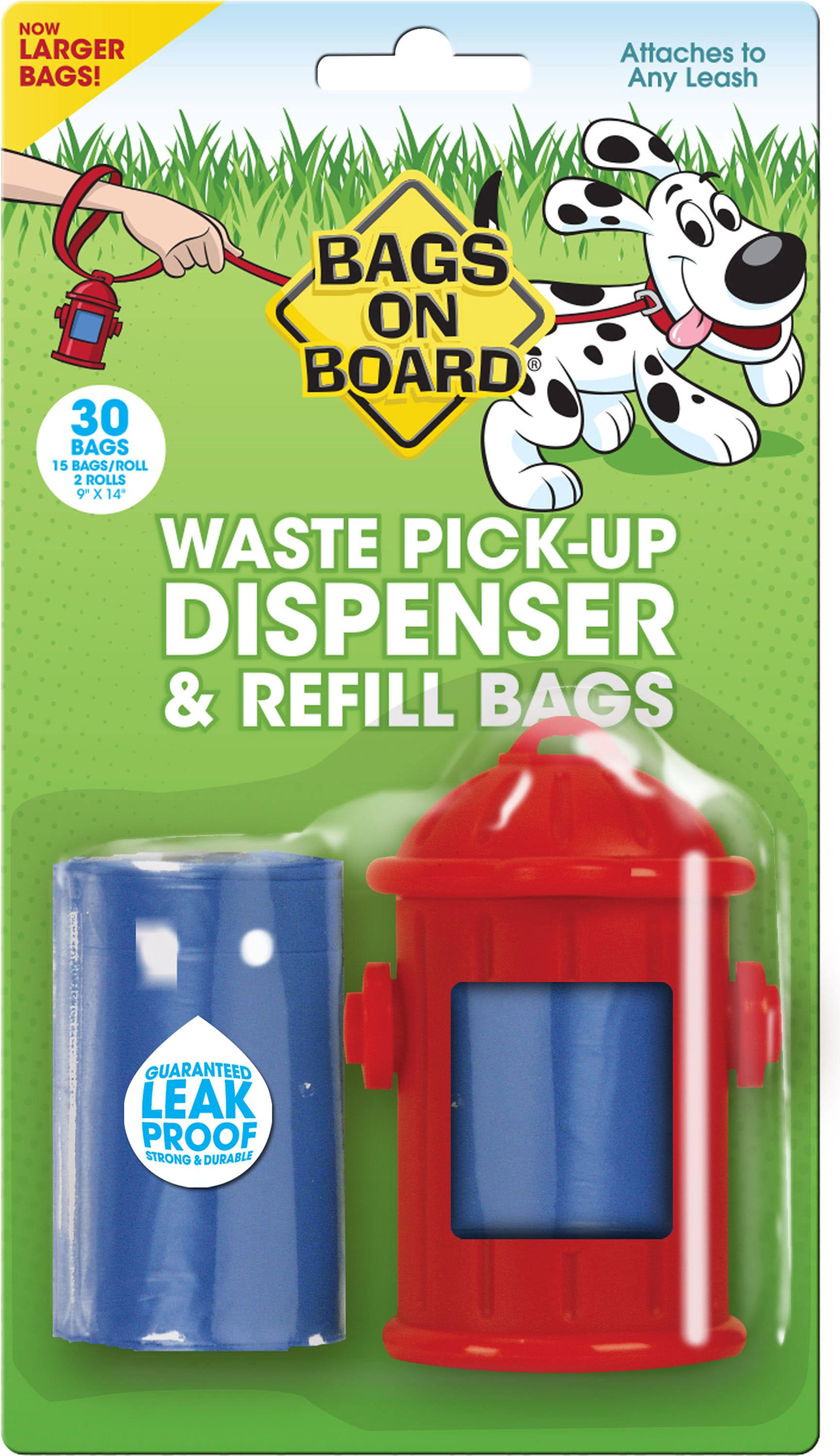 Bags on Board Fire Hydrant Style Dog Waste Bag Dispenser with 30 Refill Bags