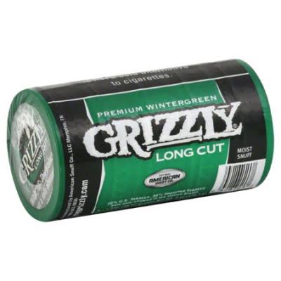 Grizzly Snuff Wintergreen Pouch Canister in Sleeve .82 oz