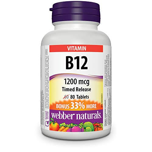 Webber Naturals Vitamin B12 Supplement - 120mcg, 80ct