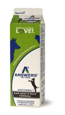 Answers Fermented Raw Goat Milk Frozen Dog and Cat Supplemental Food