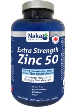 National Nutrition - Zinc 50 Extra Strength (from Zinc Bisglycinate) – 300 Vcaps