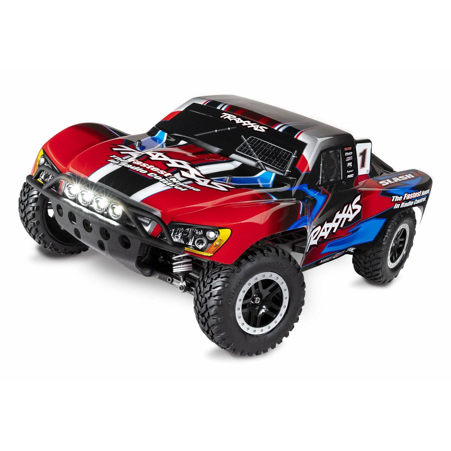 Traxxas Slash 4x4 Brushed RTR - Red with LED TRX68054-61-RED