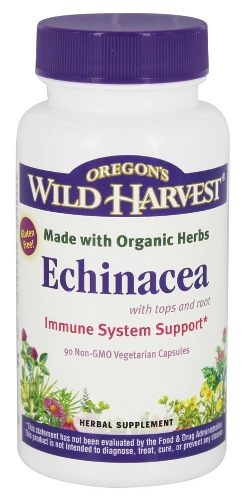 Oregon's Wild Harvest Echinacea with Tops and Roots Supplement - 90 Veggie Caps
