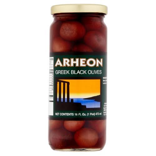 Arheon Greek Black Olives - 16 fl oz