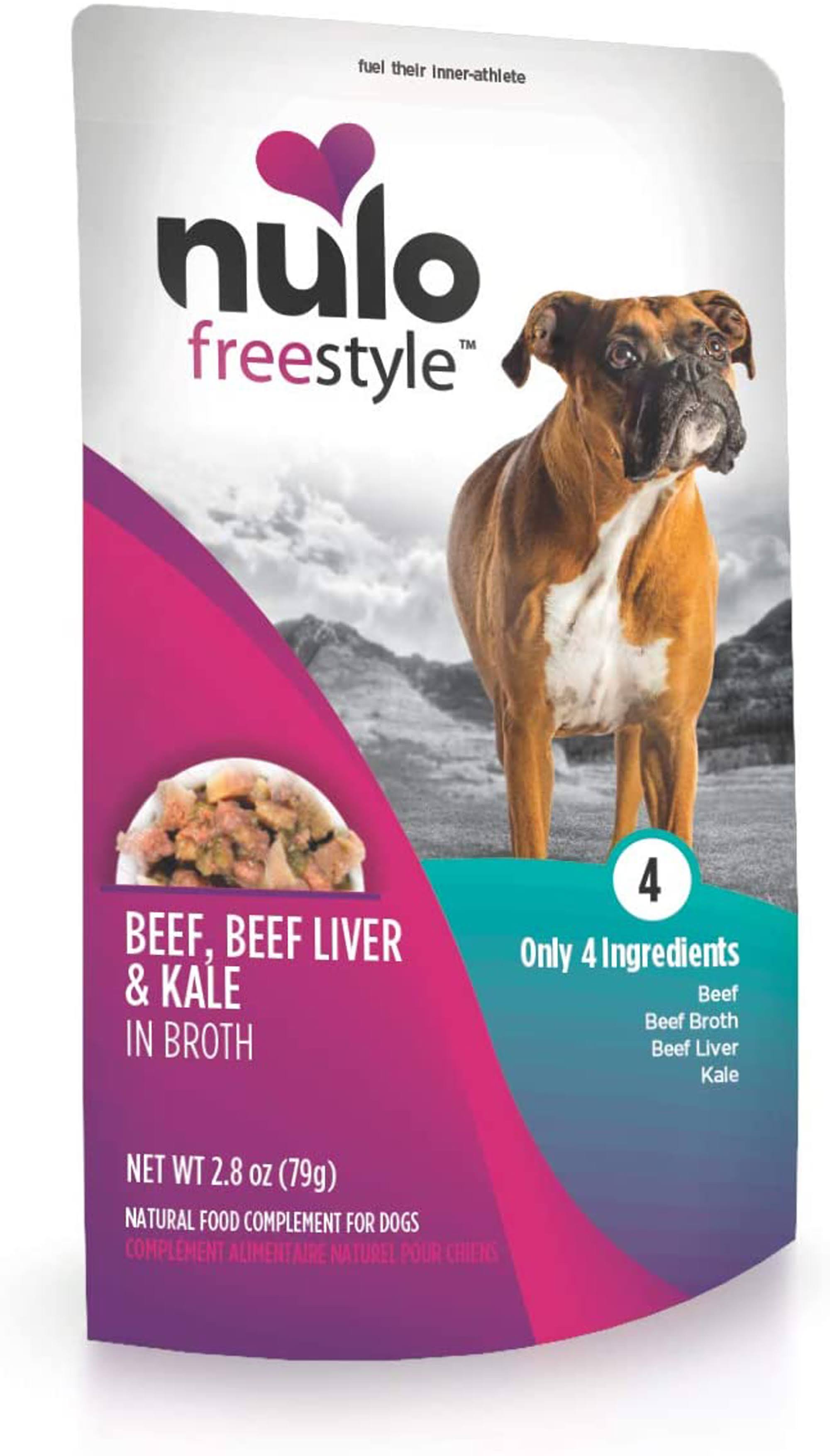 Nulo Freestyle Grain-Free Beef, Beef Liver & Kale in Broth Dog Food Topper, 2.8 oz