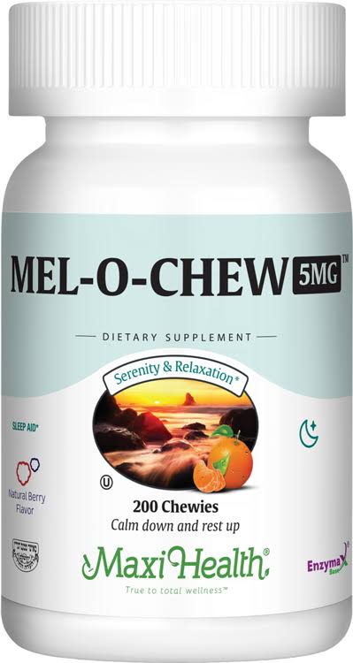 Maxi Health Kosher Mel-O-Chew Melatonin 5 mg Berry Flavor - 200 Chewies