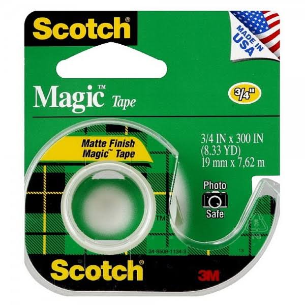 3M Scotch Magic Transparent Tape - 3/4" X 300", with Dispenser