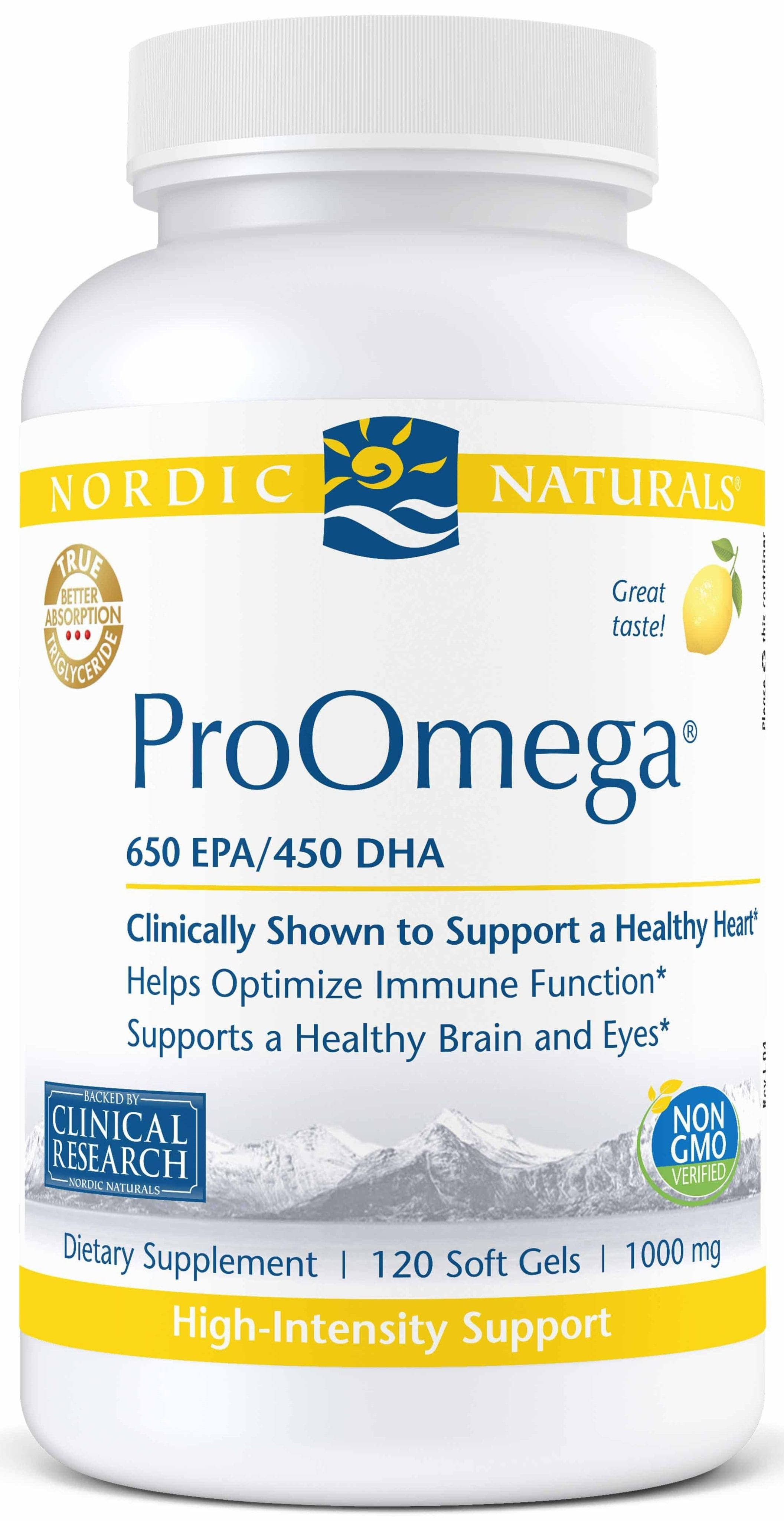Nordic Naturals ProOmega Supplement - 120 Soft Gels, Lemon Flavor