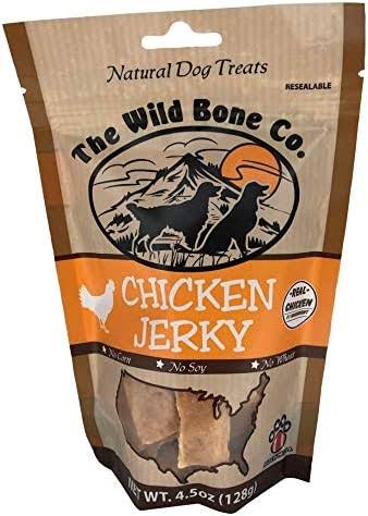 Wild Bone Company Chicken Jerky Natural Dog Treats, 4.5 Ounces, Made
