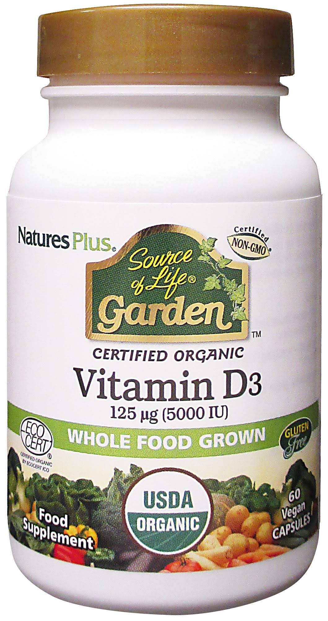 Nature's Plus Source Of Life Garden Vitamin D3 - 60 Vegetarian Capsules