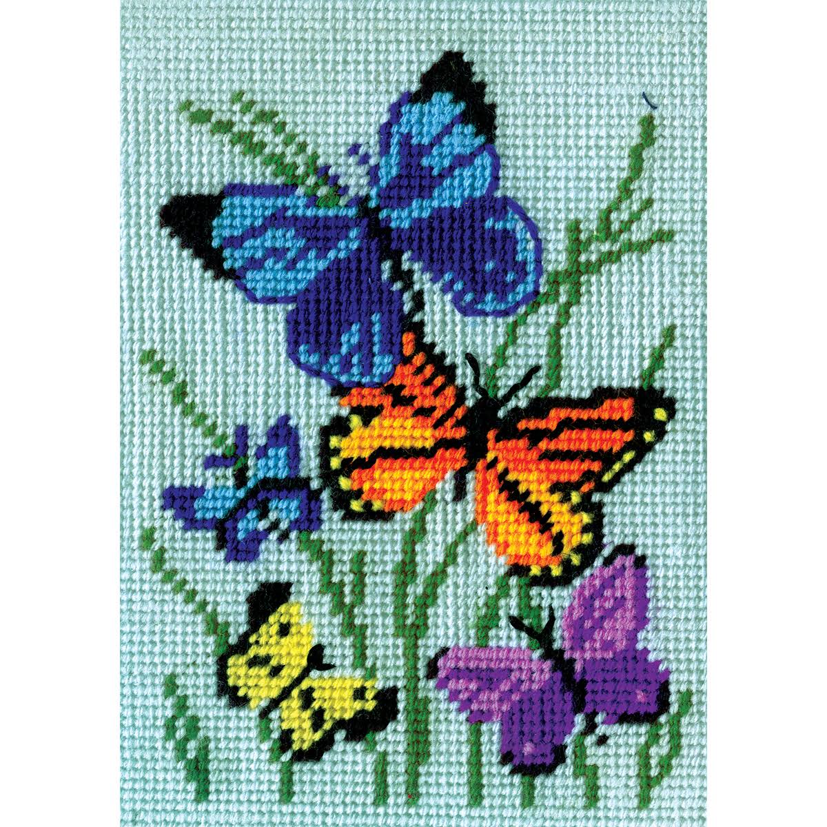 Tobin Needlepoint Kit - Butterflies Galore, 5" x 7"