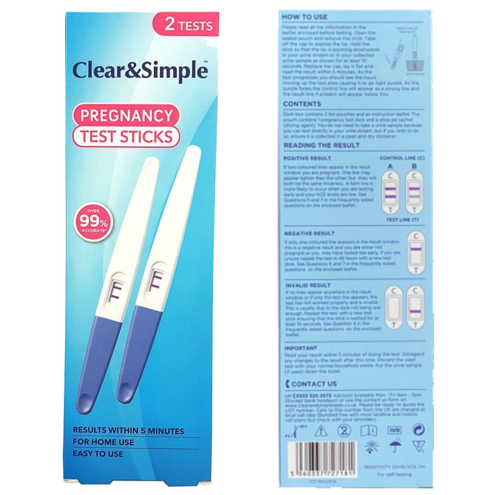 Clear & Simple Pregnancy Test Sticks