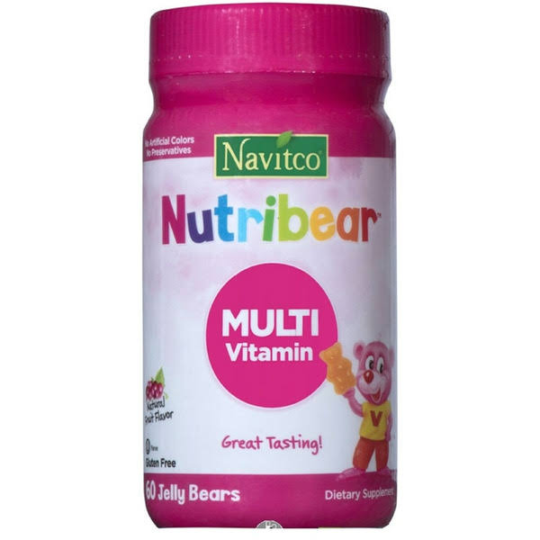Navitco Kosher NutriBear Multi Vitamin Chewable Jellies - Fruit Flavor - 60 Bears