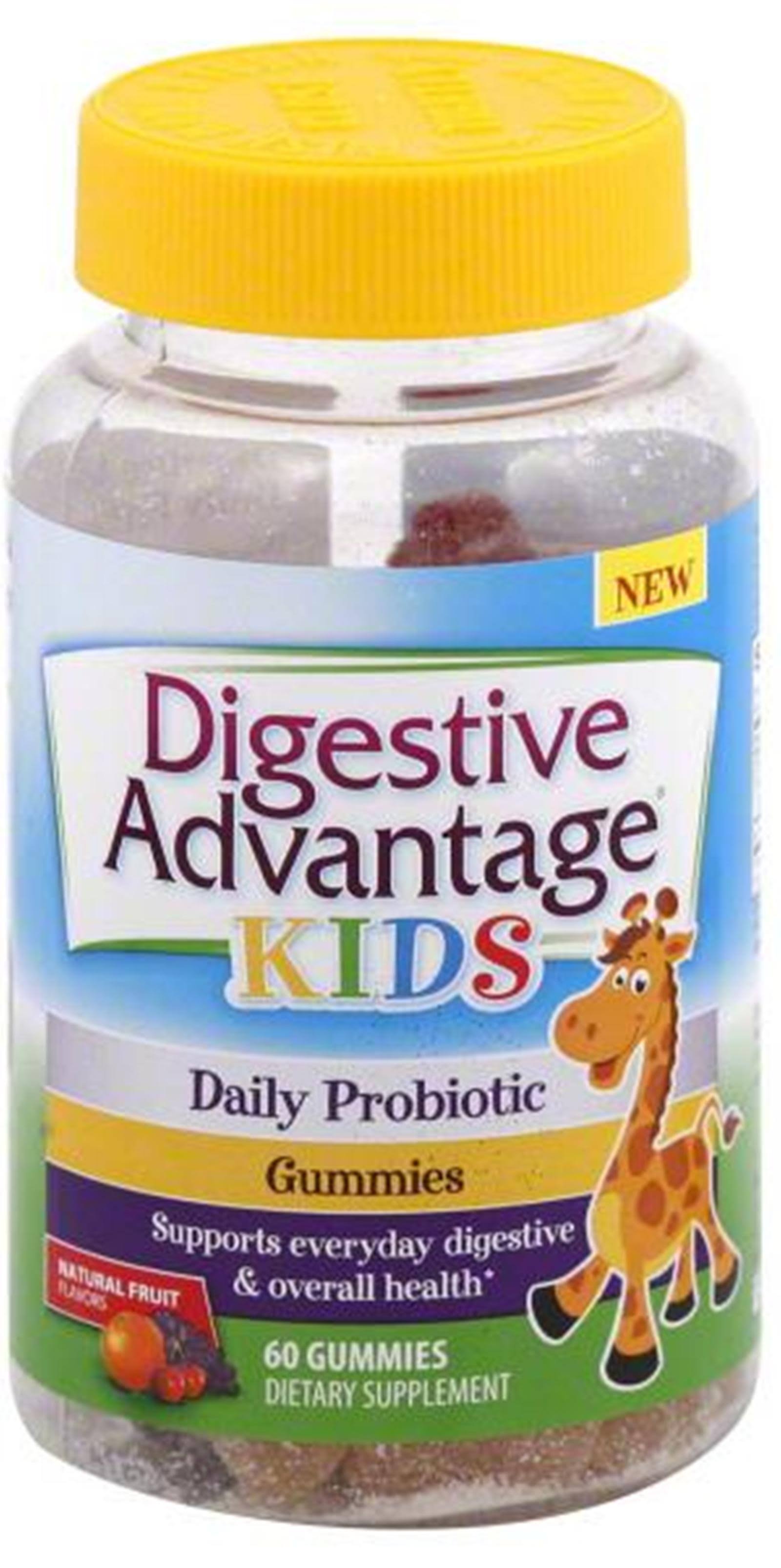 Digestive Advantage Kids Daily Probiotic Supplement - 60 Gummies, Natural Fruit Flavors