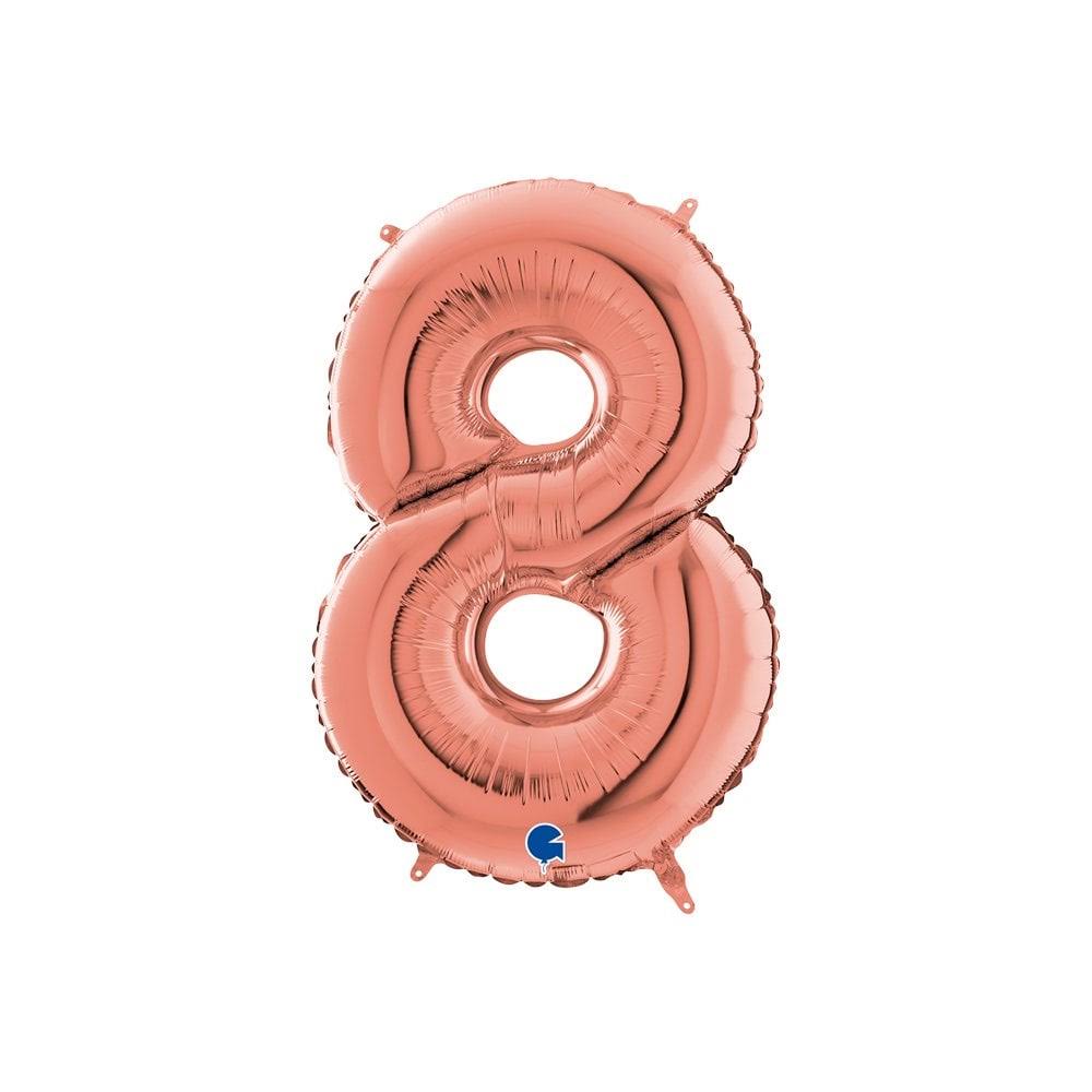 Grab Balloons Number Foil Balloon - Number 8, Rose Gold, 26"