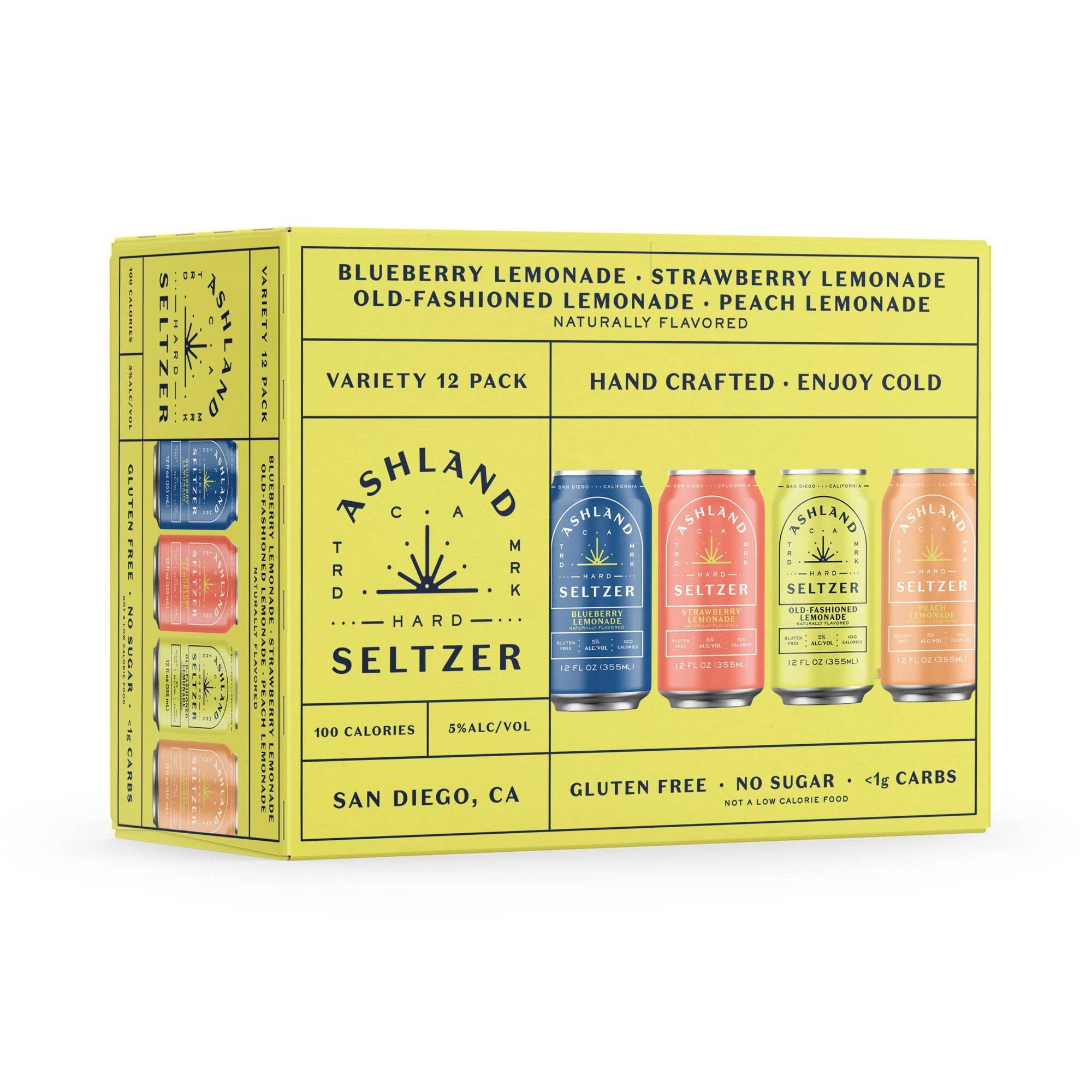 Ashland Hard Seltzer Hard Seltzer, Variety 12 Pack - 12 pack, 12 fl oz cans