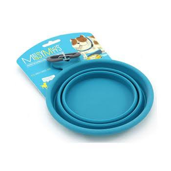 Messy Mutts Collapsible Silicone Dog Bowl - Blue - Small